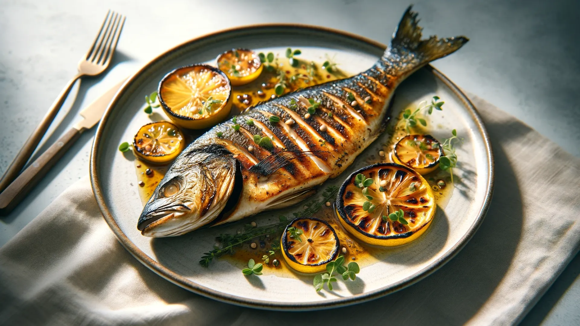 Turbot Sauvage Grillé au Citron et aux Herbes